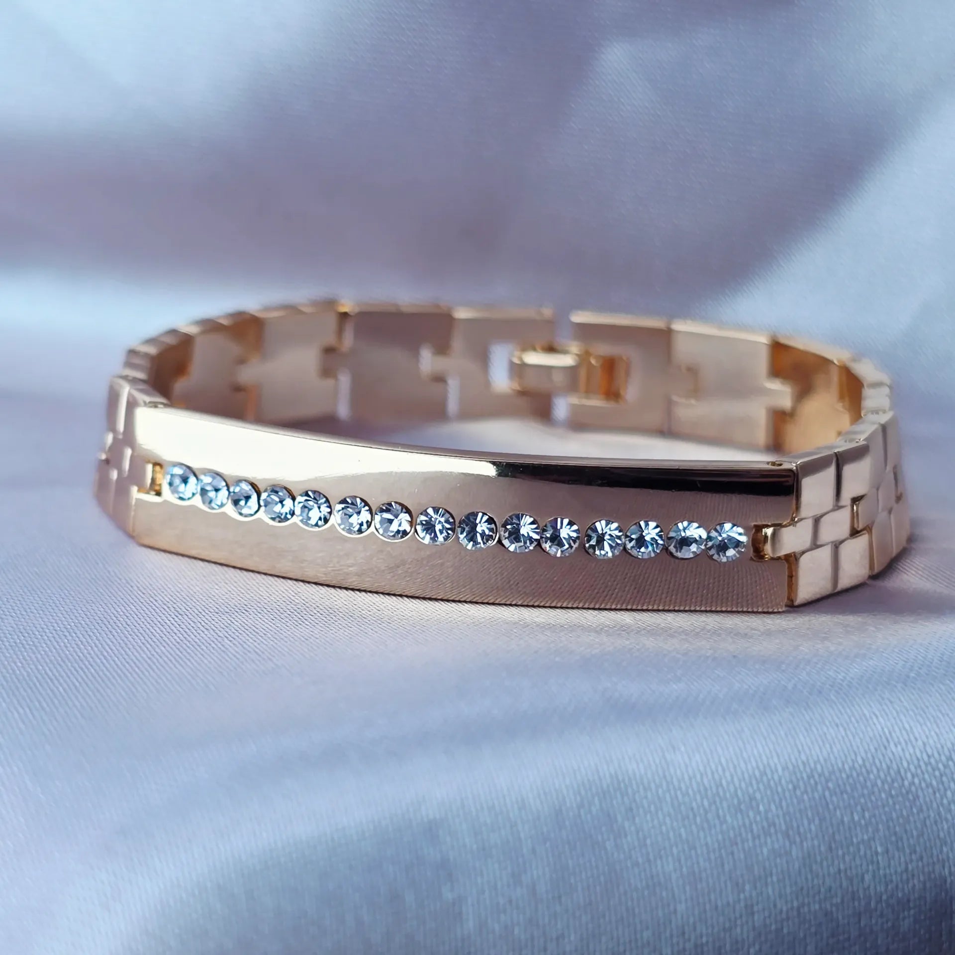 Elegance Gold-Layered Bracelet with Crystal Accents