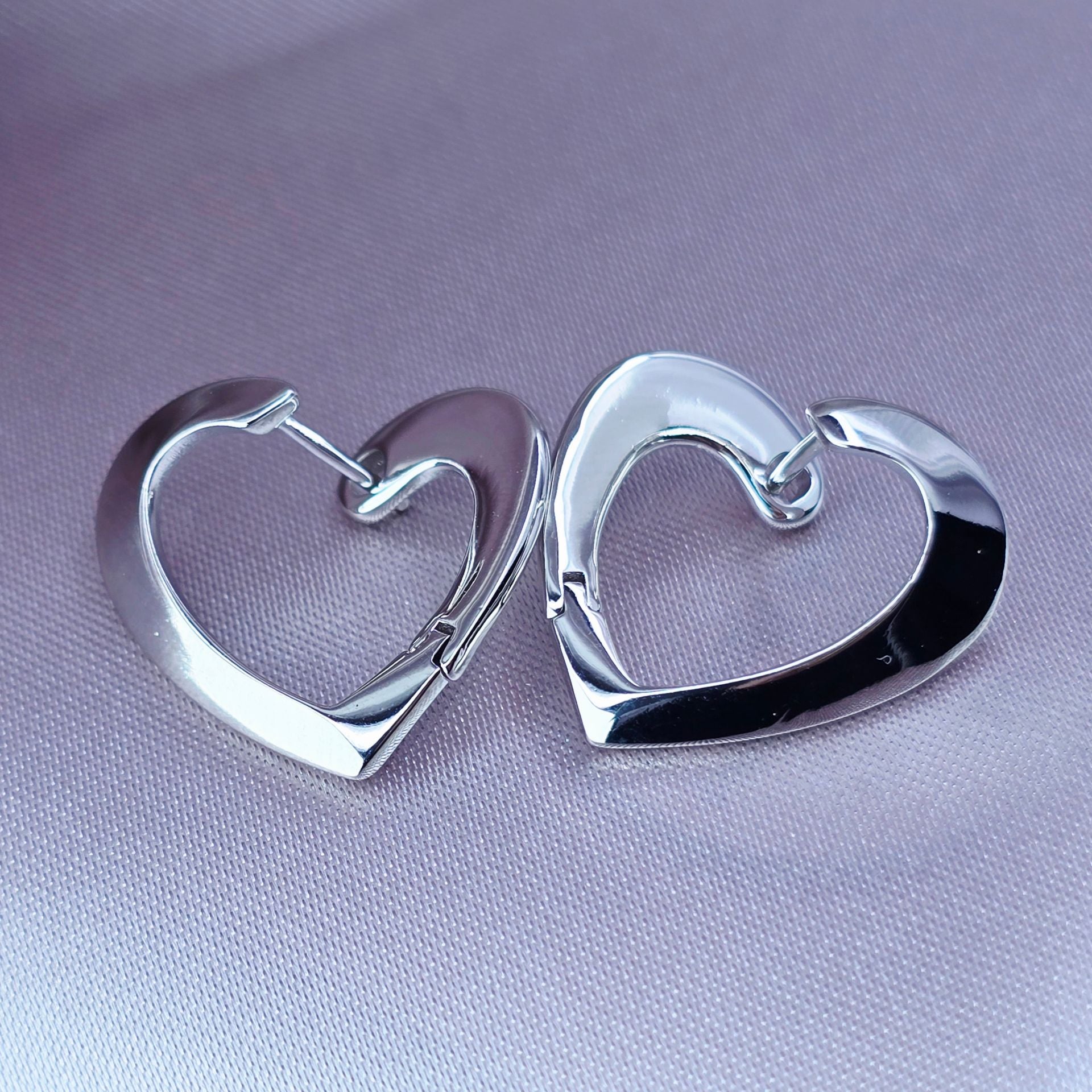 Heart Hoop Earrings – Modern Elegance