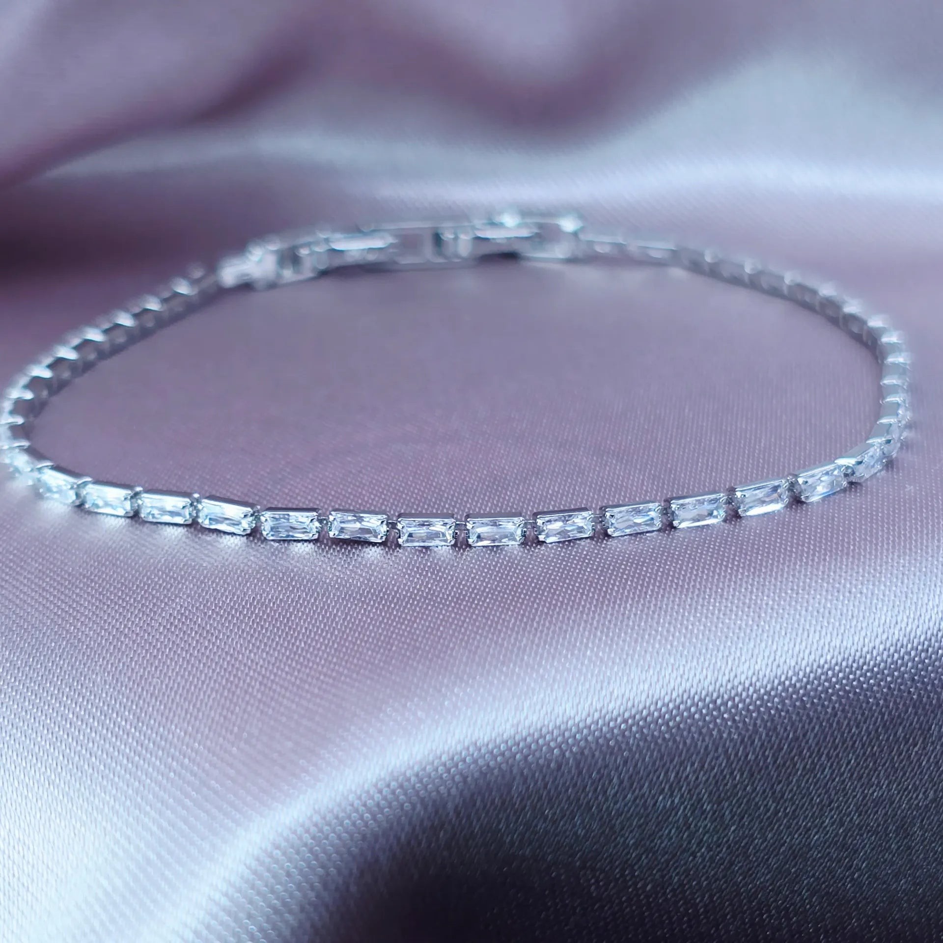 Tennis Bracelet Luminous Princess-Cut Cubic Zirconia Tennis Bracelet