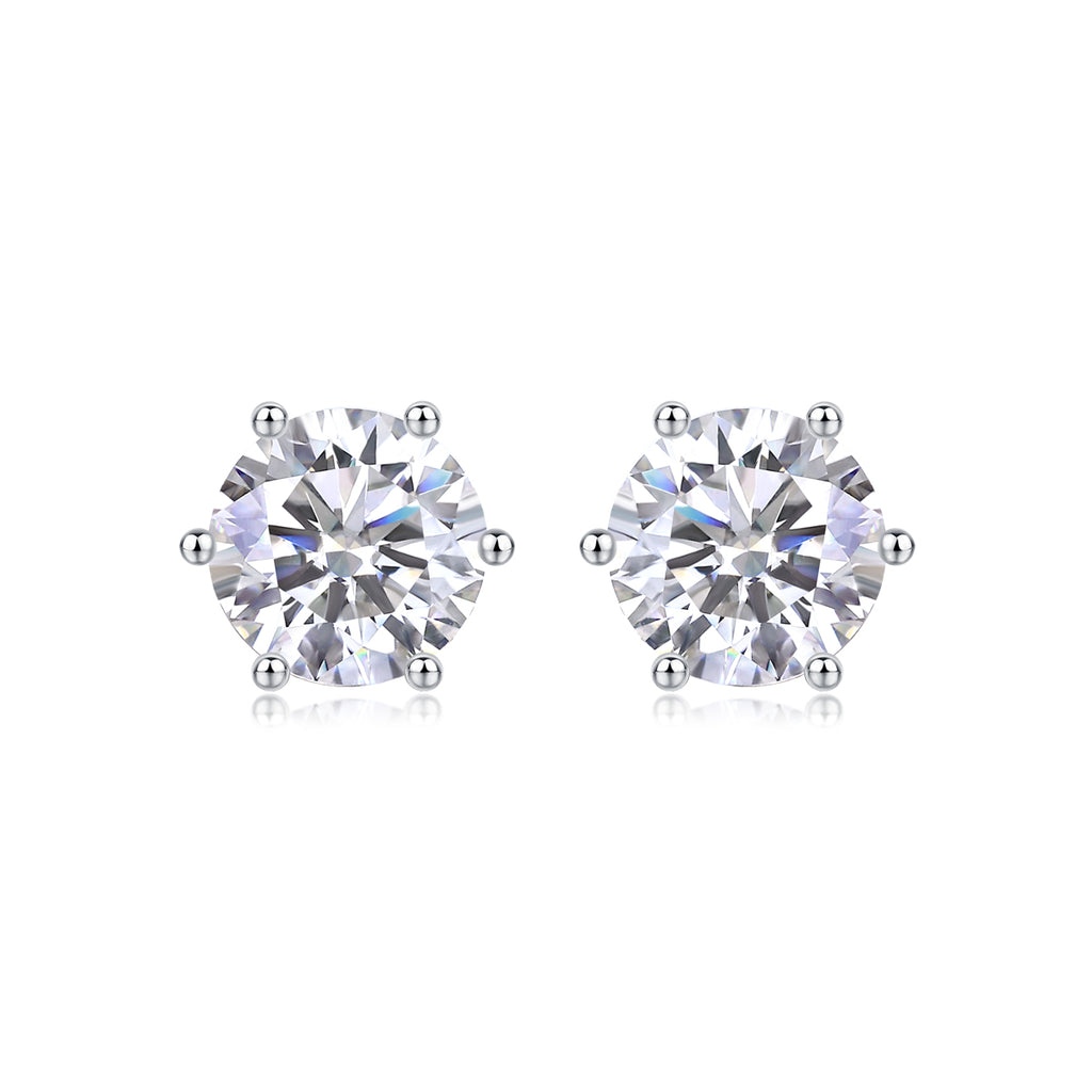 Brilliant Round Cut Moissanite Solitaire Stud Earrings