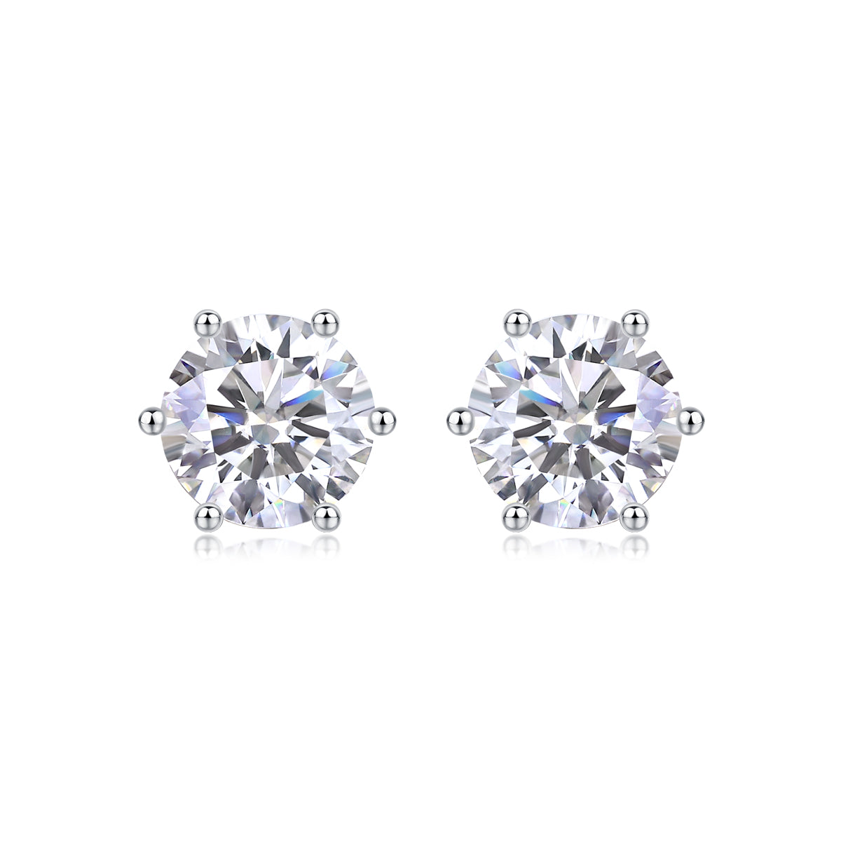 Brilliant Round Cut Moissanite Solitaire Stud Earrings