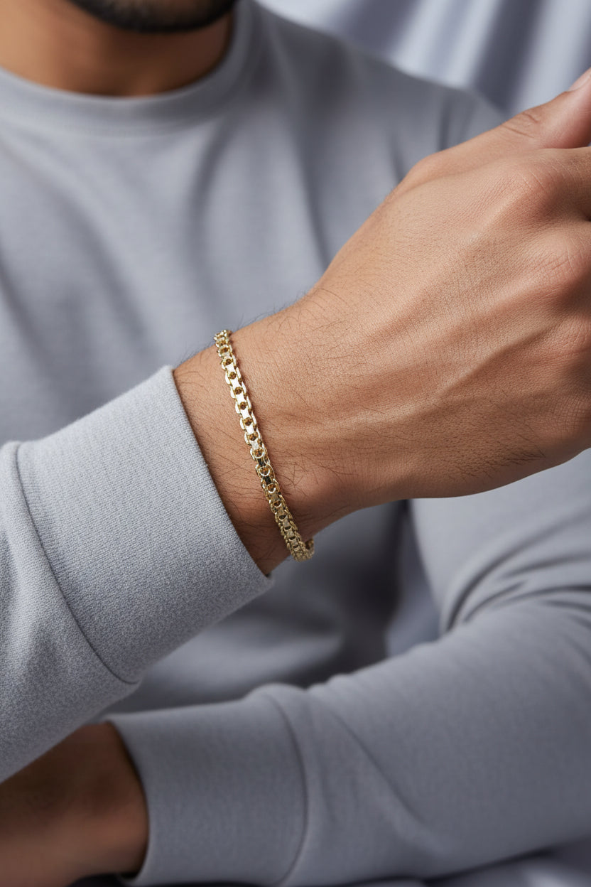 Essential Link Chain Bracelet - Modern Gold Style 8"