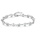 Pulsera de Plata 925 con Detalles de Corazón y Cristales Brillantes
