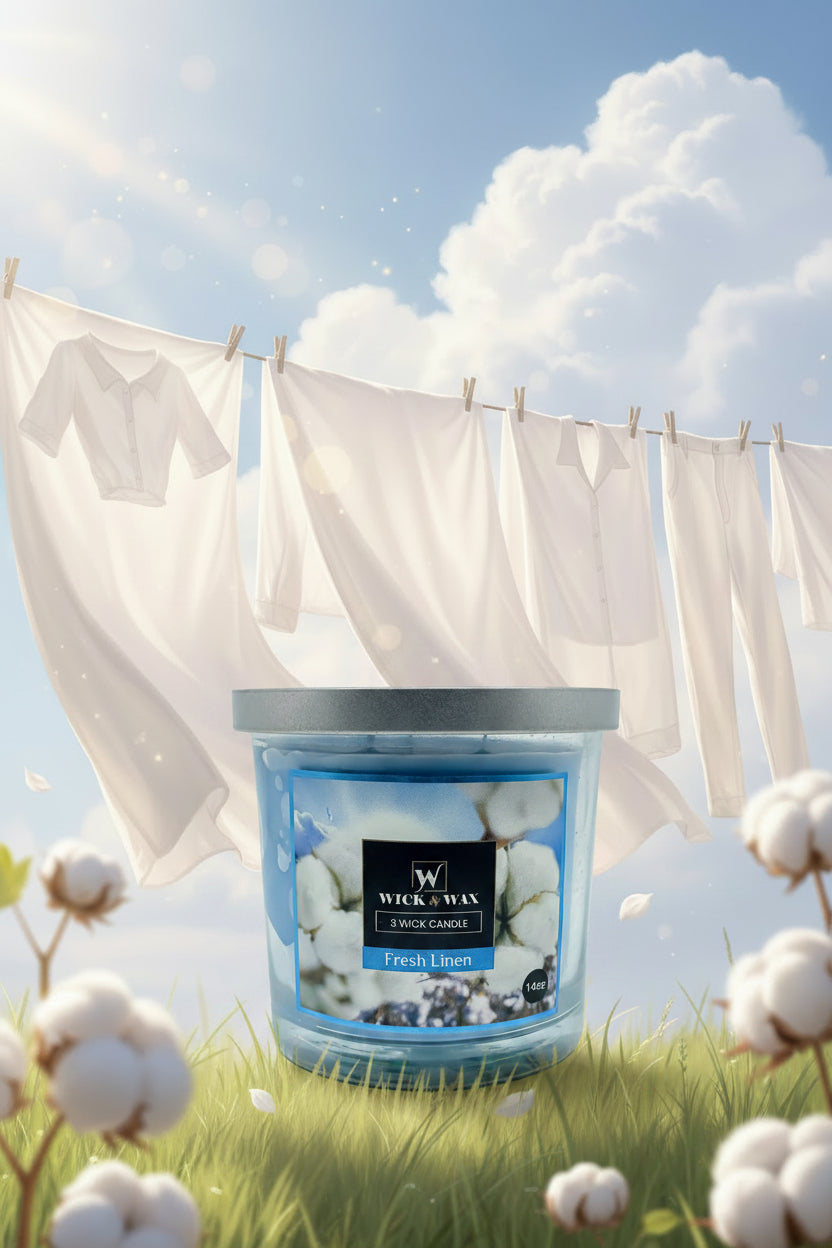 Wick & Wax Fresh Linen 3-Wick Scented Candle - 14ozCandle Fresh Linen