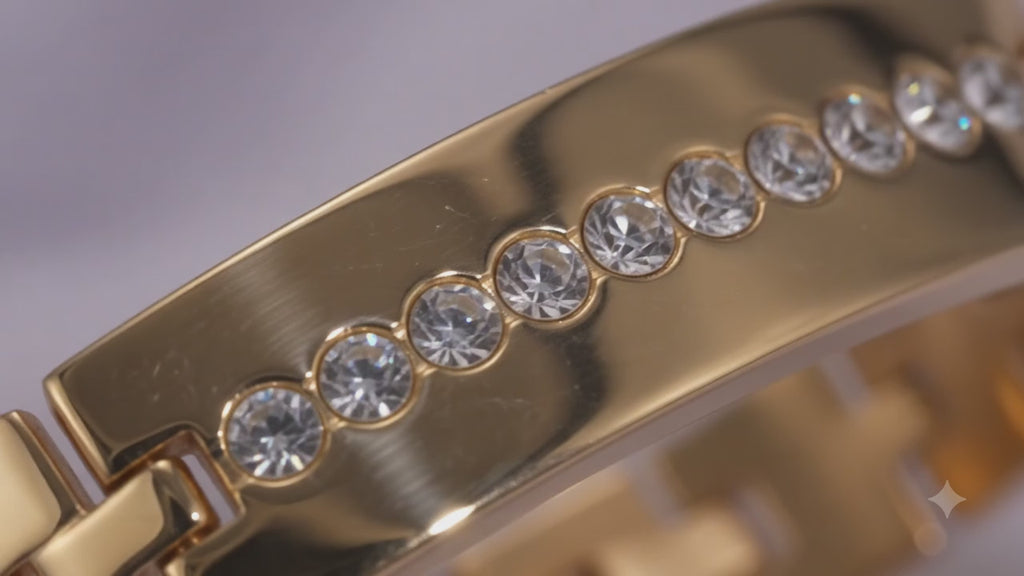 Elegance Gold-Layered Bracelet with Crystal Accents