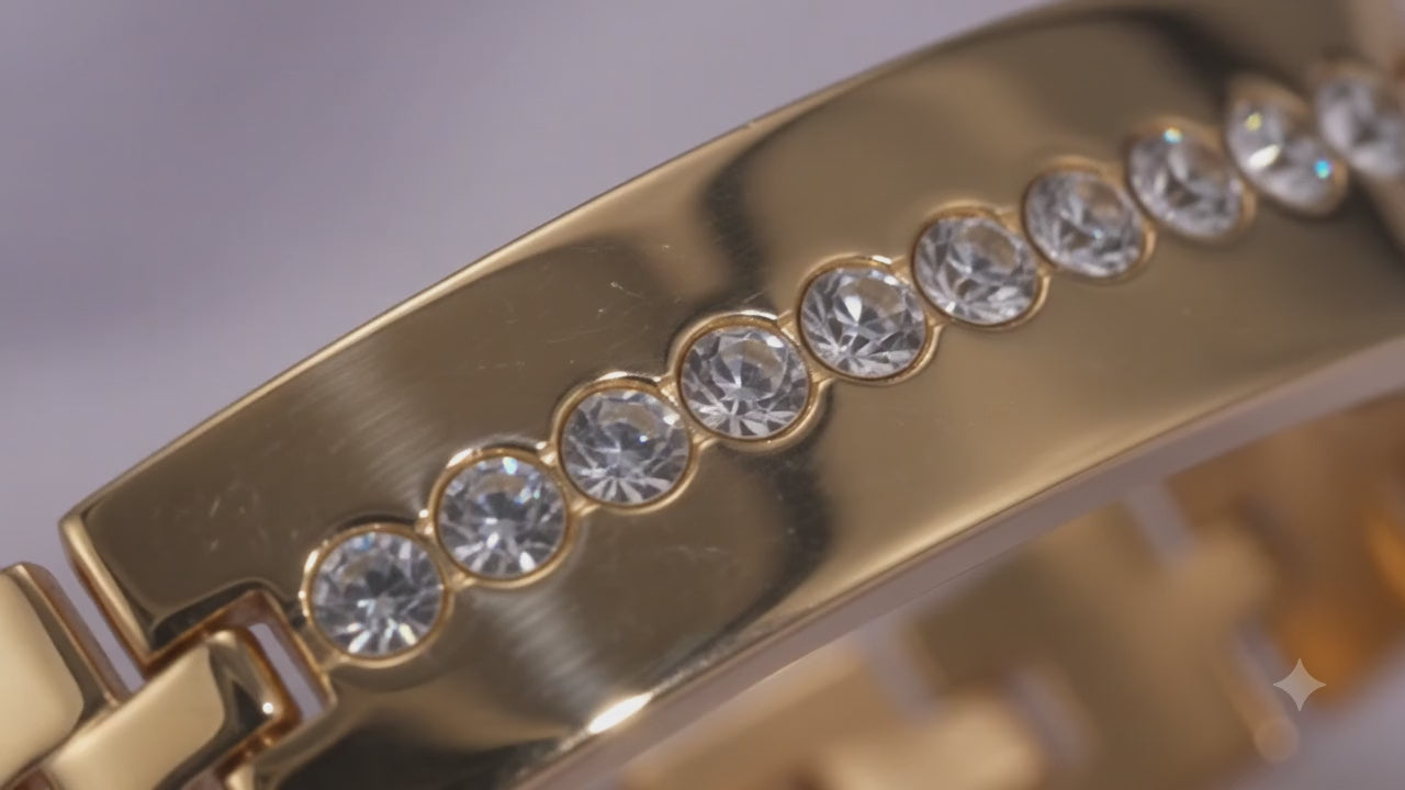 Elegance Gold-Layered Bracelet with Crystal Accents